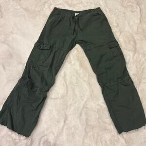 Green cargo pants with a